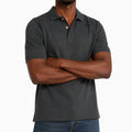 Herren Poloshirt L aus Textil in Anthrazit mit Kurzarm Casual