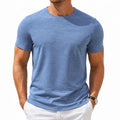 Herren T-Shirt XL Blau Kurzarm Rundhals Alltag