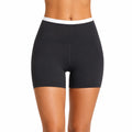 Damen Radlerhose L aus elastischem Synthetikgewebe Schwarz Weiß - hoch geschnitten für Sport